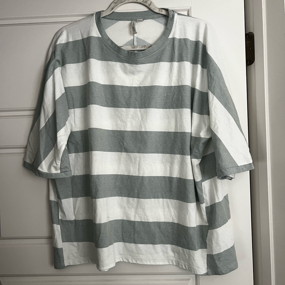 Striped Green and White Cato T-Shirt